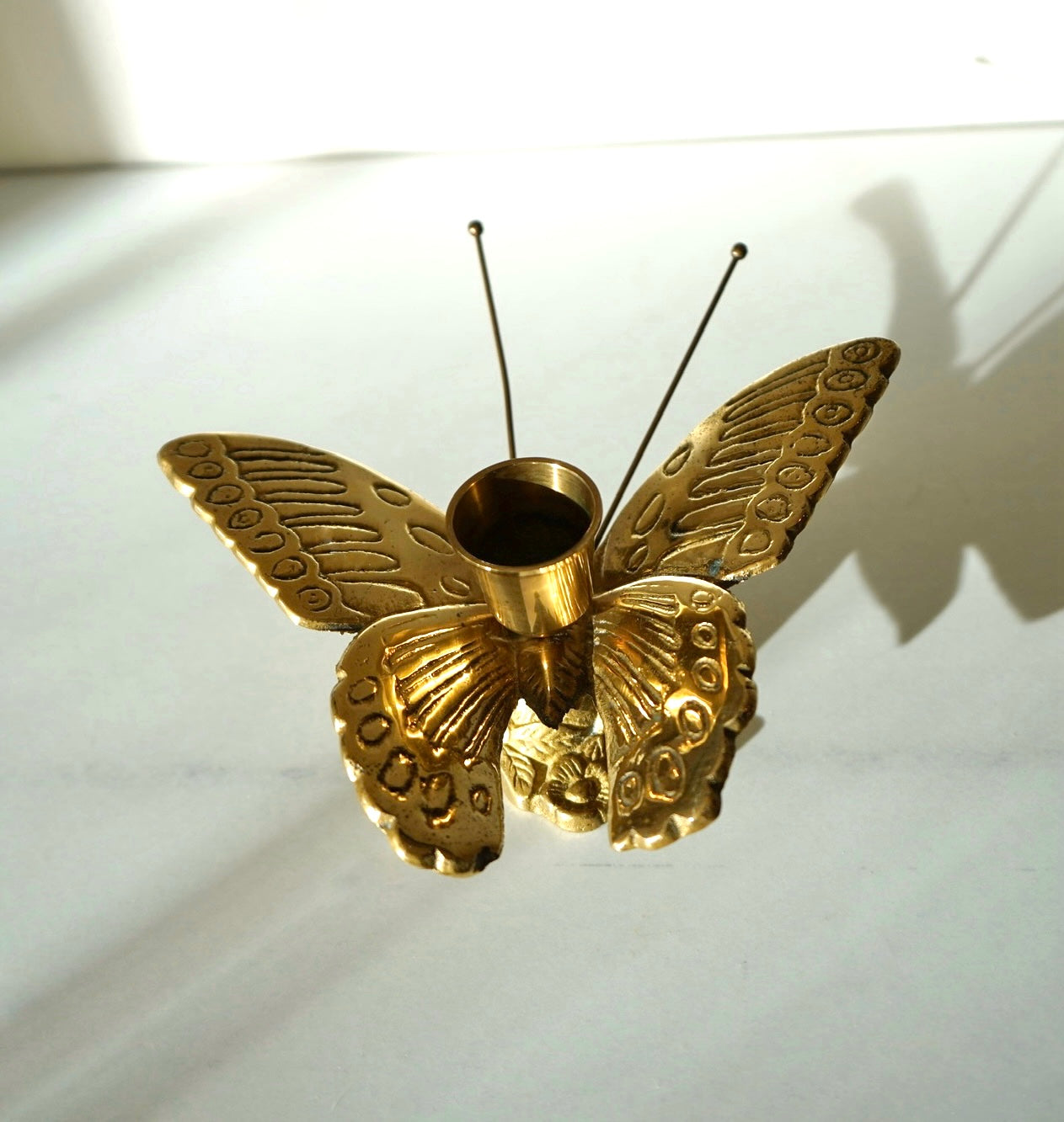 Brass Butterfly Candleholder