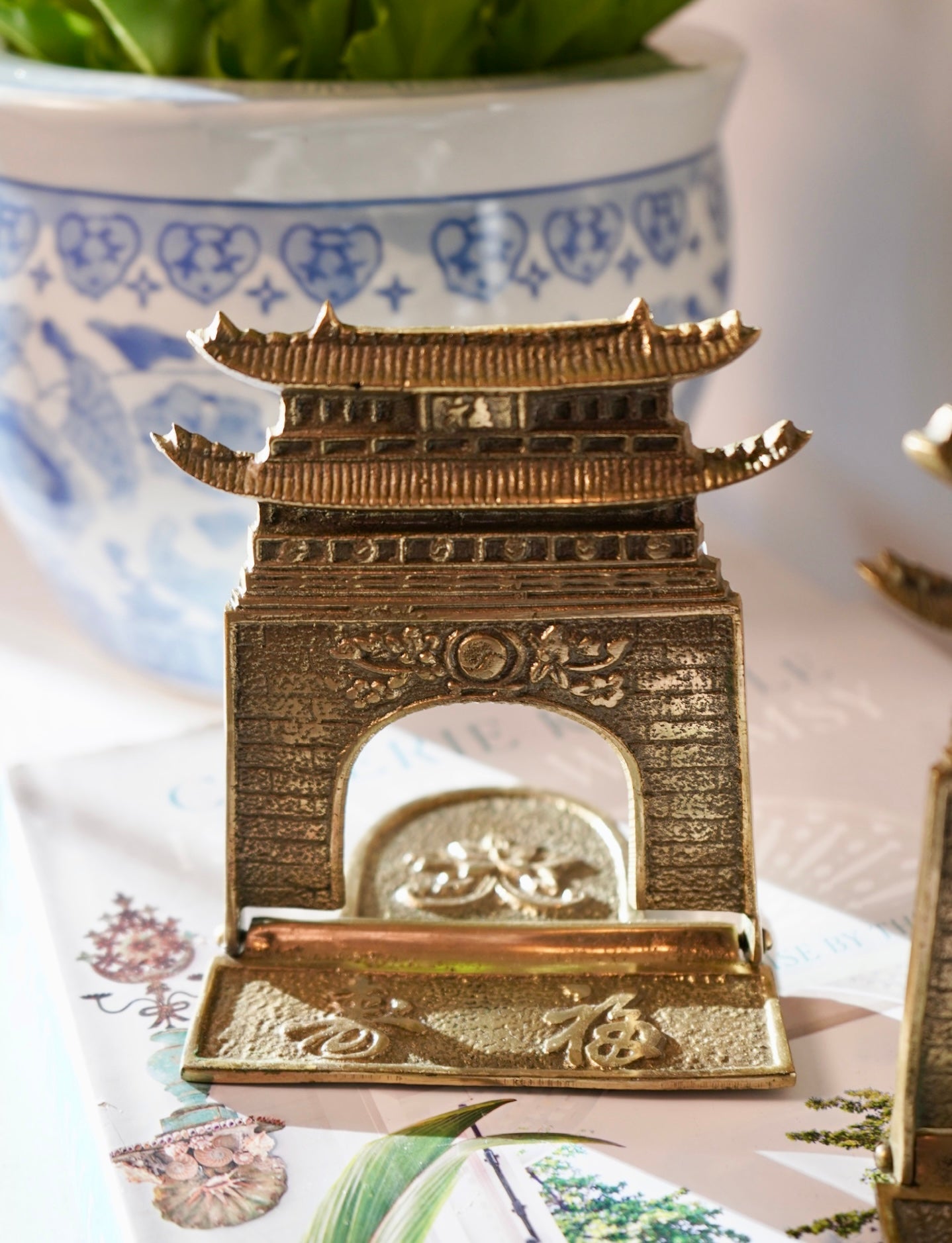 Brass Pagoda Bookends