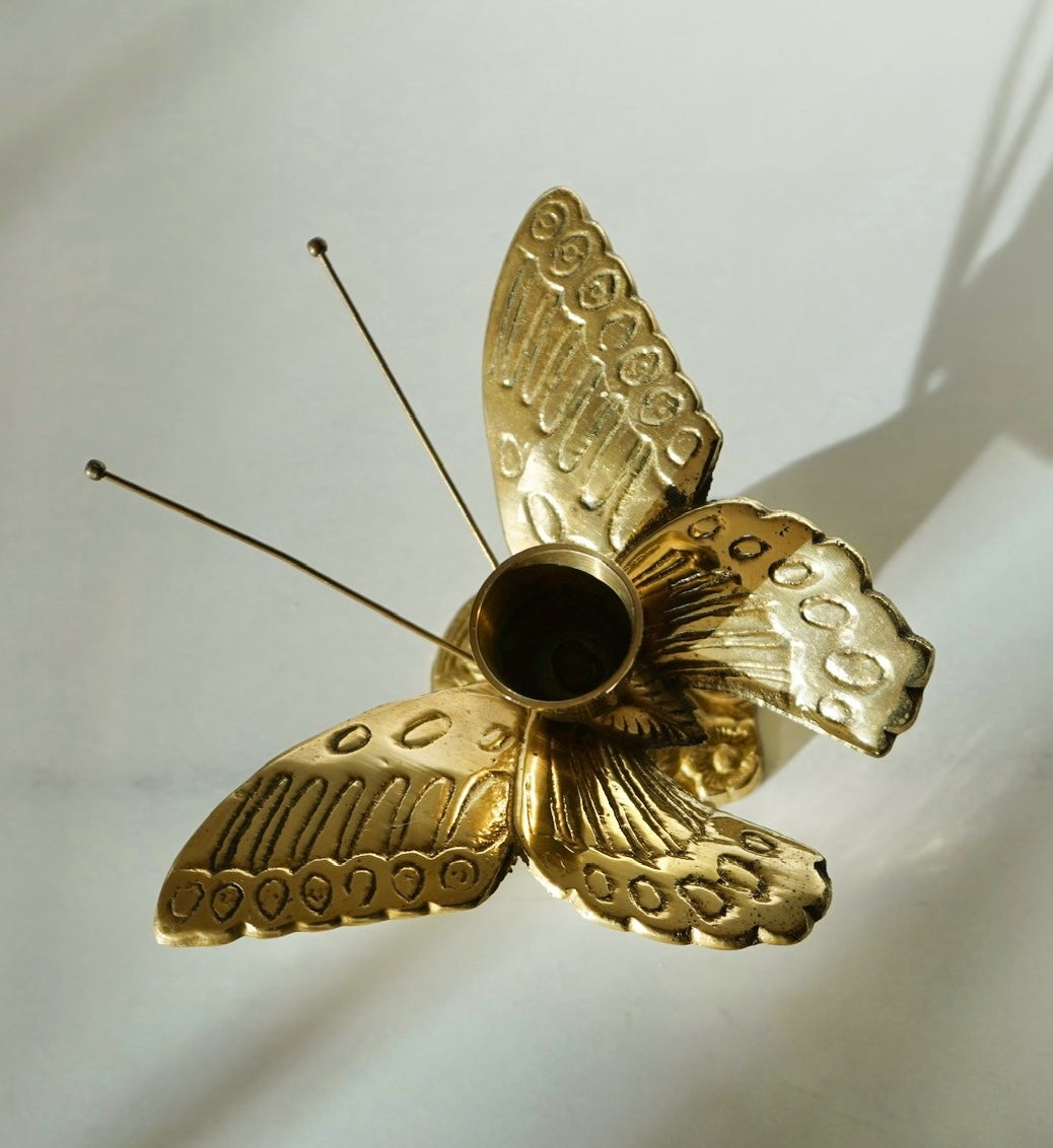 Brass Butterfly Candleholder