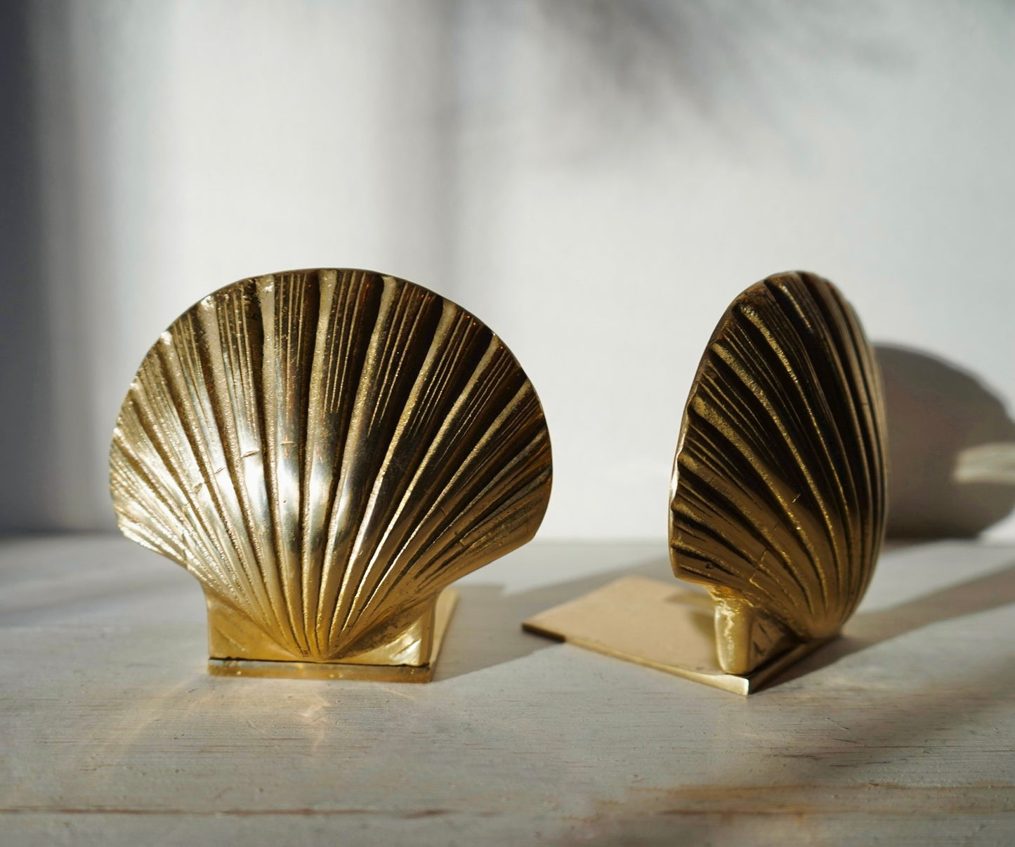 Brass Shell Bookends