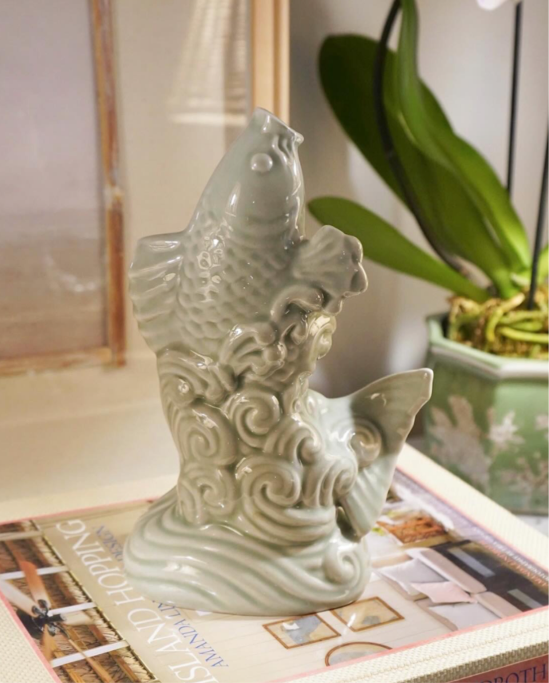 Koi Fish Porcelain Vase