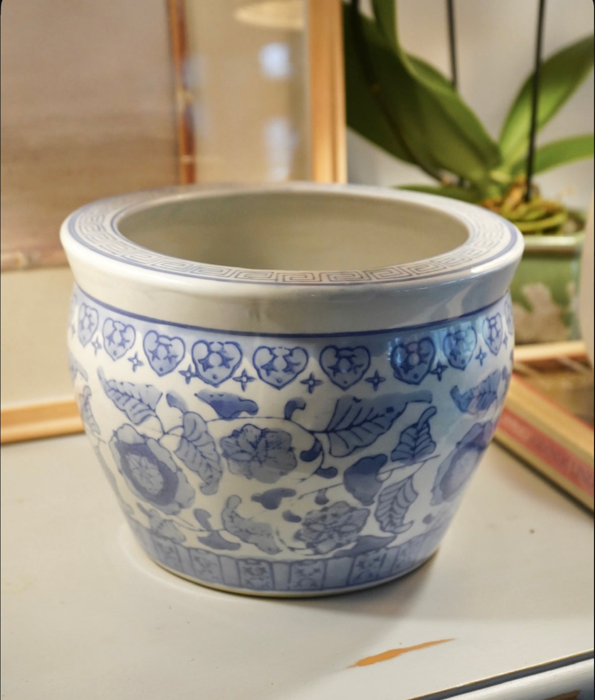 Blue & White Jardiniere Planter